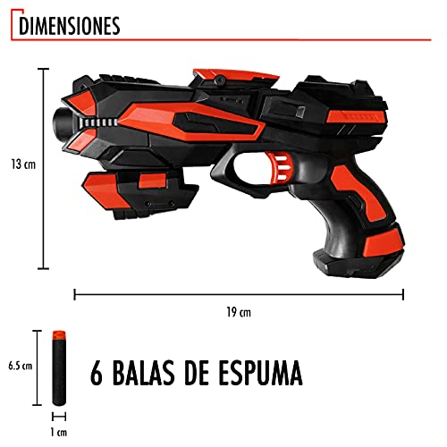 N Naturly Pistola de Juguete Airblast SoftBullet | Pistola Juguete + 6 Balas de Espuma para Juegos de Disparos Niños/as