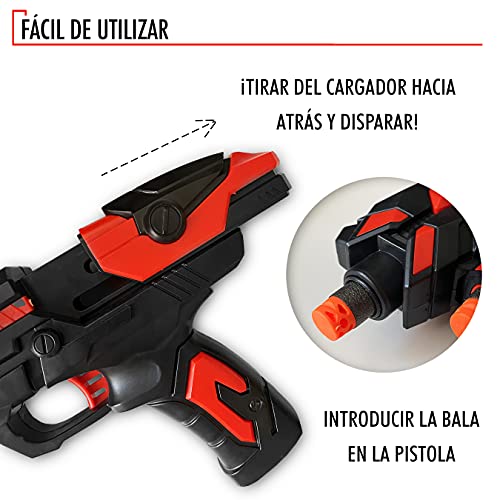 N Naturly Pistola de Juguete Airblast SoftBullet | Pistola Juguete + 6 Balas de Espuma para Juegos de Disparos Niños/as