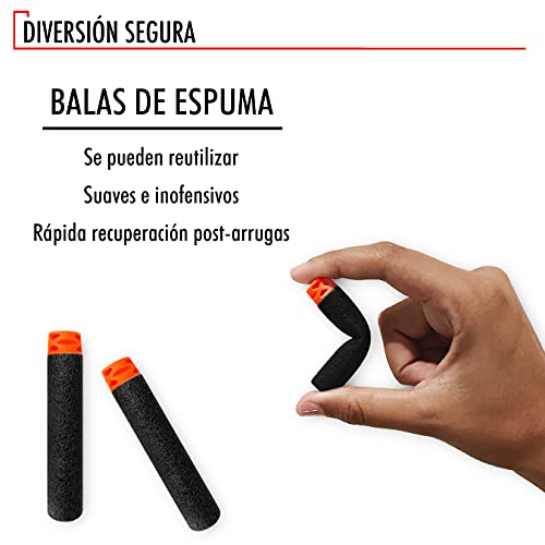 N Naturly Pistola de Juguete Airblast SoftBullet | Pistola Juguete + 6 Balas de Espuma para Juegos de Disparos Niños/as