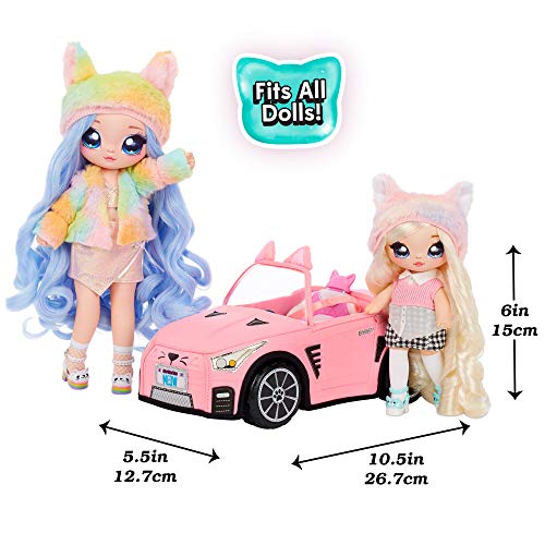 Na Na Na Surprise Juguete de Peluche Convertible, Coche Rosa para Muñecas con Temática de Gatitos, Compatible con Todas las Muñecas Na Na Na Surprise, A partir de 3 Años, Juguete para Niñas