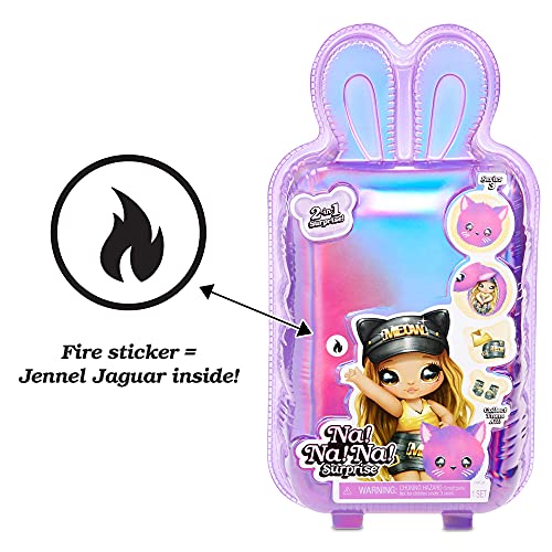 Na Na Na Surprise - Muñecas de Moda 2 en 1 Coleccionables para Niñas, Jennel Jaguar, Bolso de Felpa Serie 3