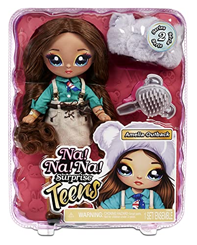 Na Na Na Surprise Teens Muñecas de moda para coleccionar - Muñeca morena de tela suave de 27,94cm inspirada en el koala australiano - Amelia Outback