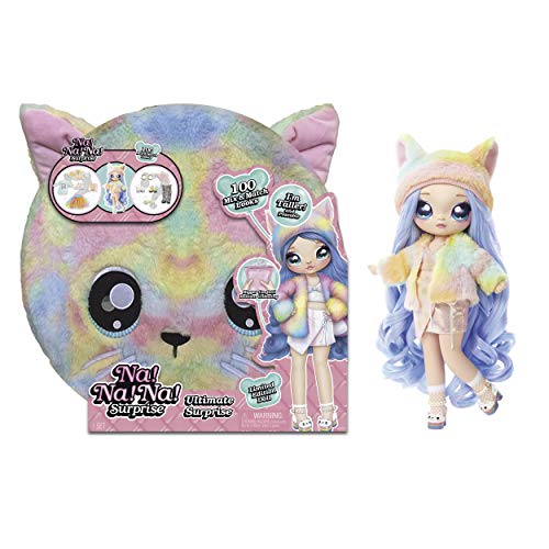 Na Na Na Ultimate Surprise, Incluye Muñeca de Moda con pelo cepillable, Ropa y Accesorios de Diseñador, Rainbow Kitty