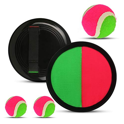 N\A Pelotas de Velcro Juego de Pelota de Velcro para niños, Neopreno Juego de Pelota de Velcro con 4 Discos de Captura de Ø 18,5 cm, 2 Pelotas de Velcro de Ø 6,5 cm y 4 Pelotas de Velcro de Ø 4,5 cm