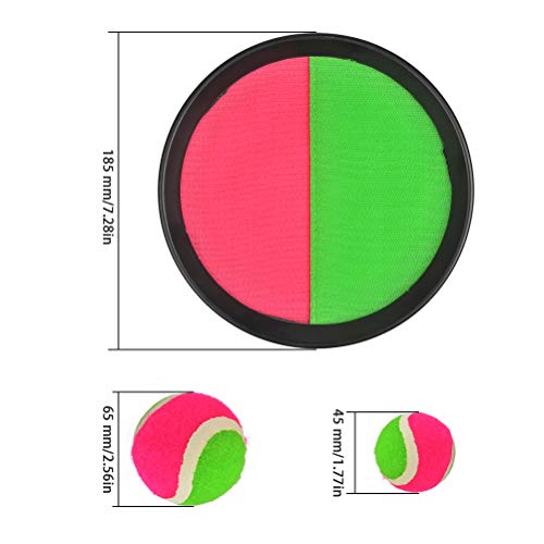 N\A Pelotas de Velcro Juego de Pelota de Velcro para niños, Neopreno Juego de Pelota de Velcro con 4 Discos de Captura de Ø 18,5 cm, 2 Pelotas de Velcro de Ø 6,5 cm y 4 Pelotas de Velcro de Ø 4,5 cm