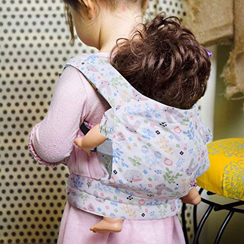 Nabance Muñeca Transporte Doll Carrier Portabebés de algodón Muñeca Bolsa Porta Muñecas Algodón para Niños de hasta 18 Meses - Gris