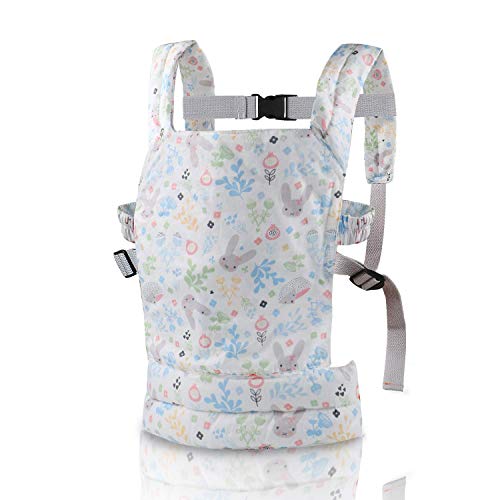 Nabance Muñeca Transporte Doll Carrier Portabebés de algodón Muñeca Bolsa Porta Muñecas Algodón para Niños de hasta 18 Meses - Gris