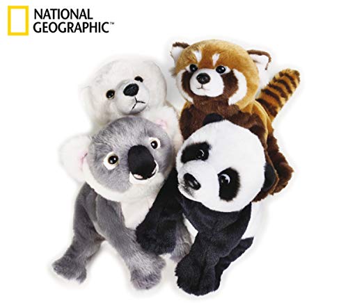 Nacional Geographic "salvajes del bebé PERRITOS 1" Los animales de peluche de juguete de felpa [4 piezas, Natural, modelo surtido]