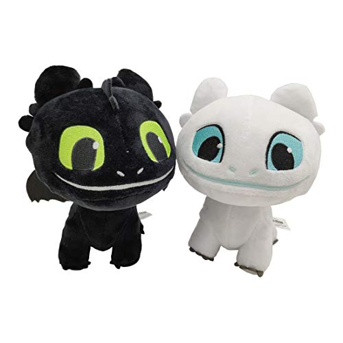 nanyin Cómo Entrenar A Tus Muñecas De Juguete Dragon 3 Plush 22Cm, Light Fury Toothless Night Plush Toy Soft White Dragon For Kid