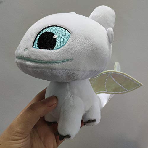 nanyin Cómo Entrenar A Tus Muñecas De Juguete Dragon 3 Plush 22Cm, Light Fury Toothless Night Plush Toy Soft White Dragon For Kid