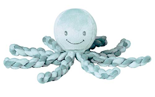 Nattou Peluche de Pulpo, Para recién nacidos y prematuros, 23 cm, Verde menta