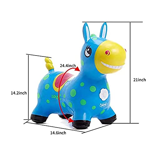 NC Animales Hinchables Caballo para Saltar Bomba Inflable Incluida Caballo Inflable Caballo de Salto para Niños con el Mejor Caucho Ecológico (Azul)