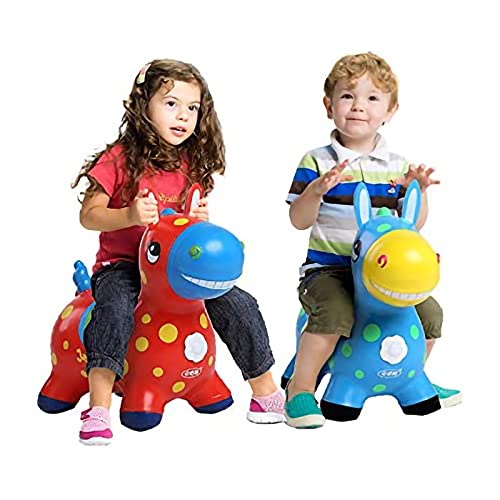 NC Animales Hinchables Caballo para Saltar Bomba Inflable Incluida Caballo Inflable Caballo de Salto para Niños con el Mejor Caucho Ecológico (Azul)