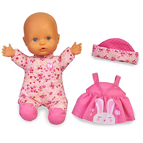 Nenuco-Baby Talks,Nos vestimos! Muñeca con Sonidos para niñas y niños a Partir de 1 año(Famosa 700016282)