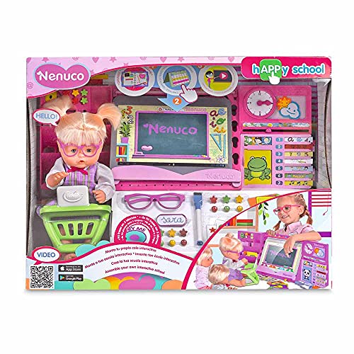 Nenuco - hAPPy School, juega a ser profesor, juego interactivo de la escuela, enseña al muñeco y aprende, habla 5 idiomas, se mueve y pestañea, se puede conectar a tablet o móvil FAMOSA (700013101)