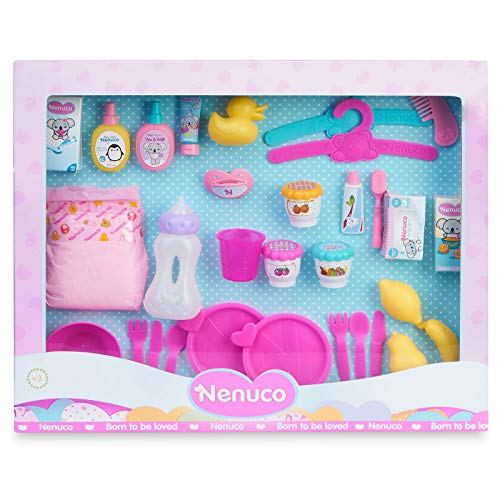 Nenuco-Mega Pack de Accesorios, Todos los Accesorios para cuidar a un muñeco bebé, Regalo Ideal para niñas y niños a Partir de 3 años(Famosa 700016294)