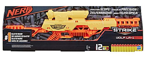 Nerf Alpha Strike Wolf LR-1 Juguete Blaster con Alcance de Objetivo, Incluye 12 Dardos Oficiales Nerf Elite, para niños, Adolescentes y Adultos