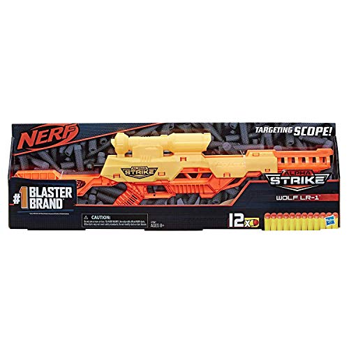 Nerf Alpha Strike Wolf LR-1 Juguete Blaster con Alcance de Objetivo, Incluye 12 Dardos Oficiales Nerf Elite, para niños, Adolescentes y Adultos