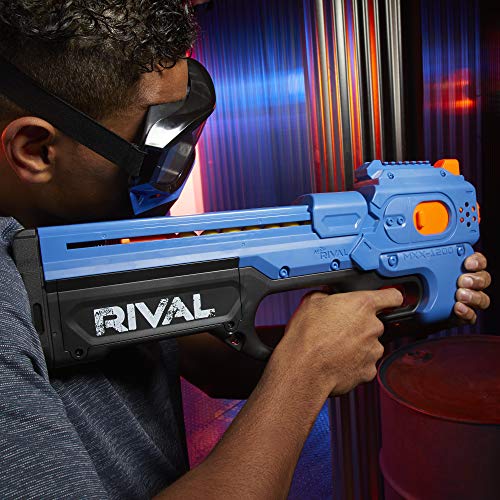 Nerf Charger MXX-1200 Azul y Bolas de Espuma Rival Oficiales (Hasbro E8449FR0)