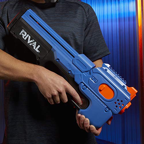 Nerf Charger MXX-1200 Azul y Bolas de Espuma Rival Oficiales (Hasbro E8449FR0)