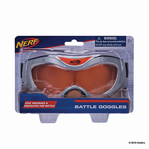 Nerf Elite Orange11559 - Gafas de Batalla con Correas Ajustables de tamaño en diseño simétrico Nerf Elite, para una diversión intensa