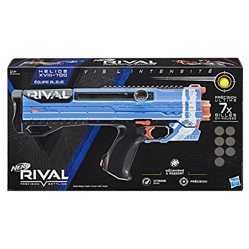 Nerf Helios Azul XVIII – 700 y Bolas de Espuma Rival Oficiales, Color Kronos (Hasbro E3379FC4)