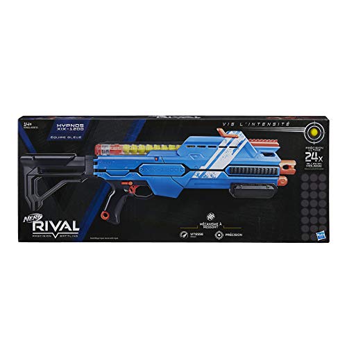 Nerf Hypnos XIX-1200 azul y bolas de espuma Rival Oficiales, E2901FR0,