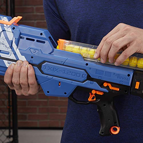 Nerf Hypnos XIX-1200 azul y bolas de espuma Rival Oficiales, E2901FR0,