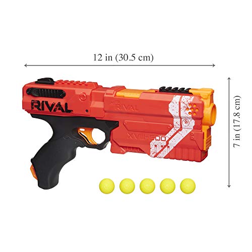 Nerf Kronos Rojo XVIII-500 y Bolas de Espuma Rival Oficiales, Color (Hasbro E3380FC4)