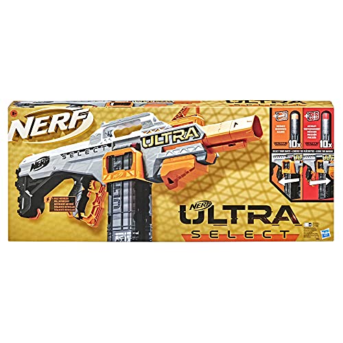 Nerf Lanzador Totalmente motorizado Ultra Select, Lanza de Dos Formas, Incluye Clips y Dardos, Compatible únicamente con Dardos Ultra