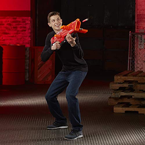 Nerf Mega Thunderhawk-Pistola de Juguete con Cargador Deslizante y trípode Plegable (Hasbro E0440EU4)