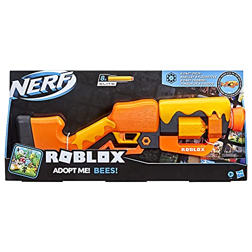 Nerf Roblox Adopt Me : Abejas. Lever Action Blaster, 8 Dardos Elite, código para desbloquear en el Juego Virtual (Hasbro F2486EU5)