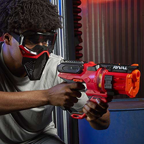 Nerf Roundhouse XX-1500 Rojo y Bolas de Espuma Rival Oficiales (Hasbro E6638FR0)