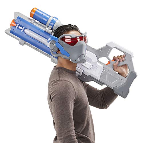 Nerf Soldier: 76 Blaster y Visera de Objetivo, Totalmente motorizada, Luces, acción de Retroceso, 30 Overwatch Rival Rounds, para Adolescentes y Adultos, Multicolor (Hasbro E4452102)