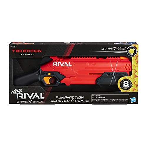 Nerf Takedown XX-800 Rojo y Bolas de Espuma Rival Oficiales (Hasbro E8446FR0)