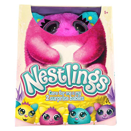 Nestlings Rosa, Mascota interactiva. Cuídala y sus bebés nacerán. Disponible en Rosa y Azul , color/modelo surtido