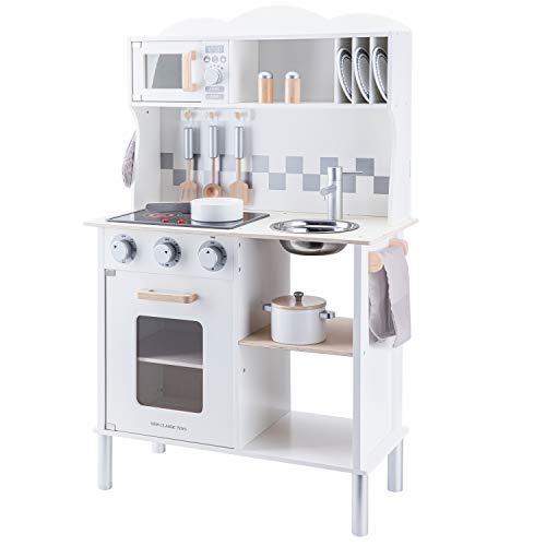 New Classic Toys Kitchenette-Modern-Electric Cooking-White, Color Blanco (11068)