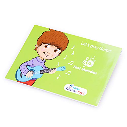 New Classic Toys Toys-10348 Guitarra para niños (NCT-0348) (Importado), Color Azul con Notas Musicales