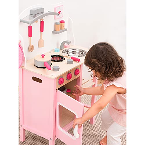 New Classic Toys Toys-11054 Kitchenette-Bon Appetit-Pink, Color Rosado (11054)