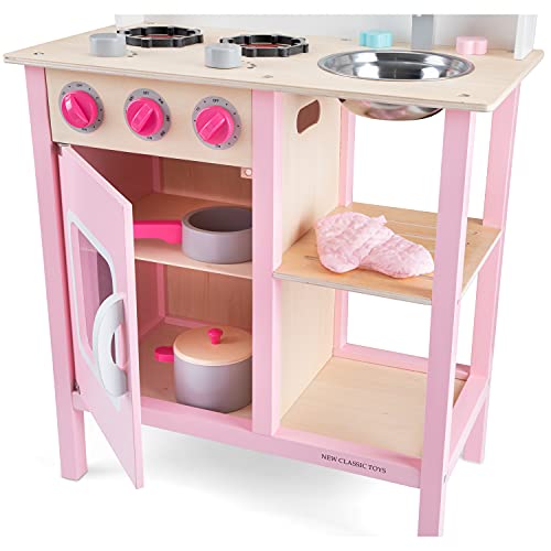 New Classic Toys Toys-11054 Kitchenette-Bon Appetit-Pink, Color Rosado (11054)