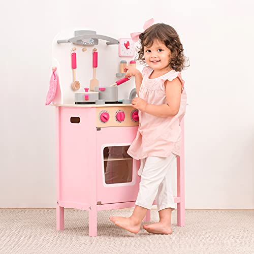 New Classic Toys Toys-11054 Kitchenette-Bon Appetit-Pink, Color Rosado (11054)