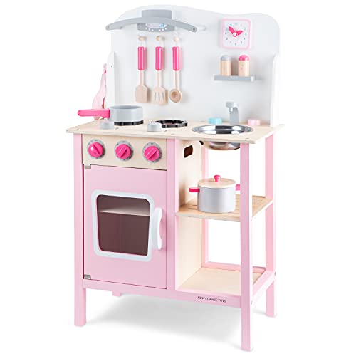 New Classic Toys Toys-11054 Kitchenette-Bon Appetit-Pink, Color Rosado (11054)