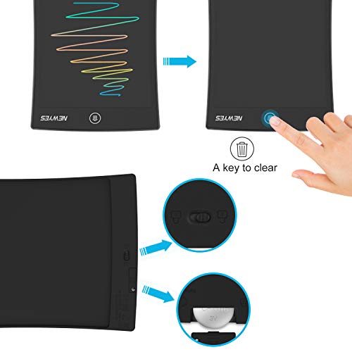 NEWYES Tableta de Escritura LCD a Color, Pizarra Digital, Tablet para Dibujar para Niños 8.5 Pulgadas (Negro)