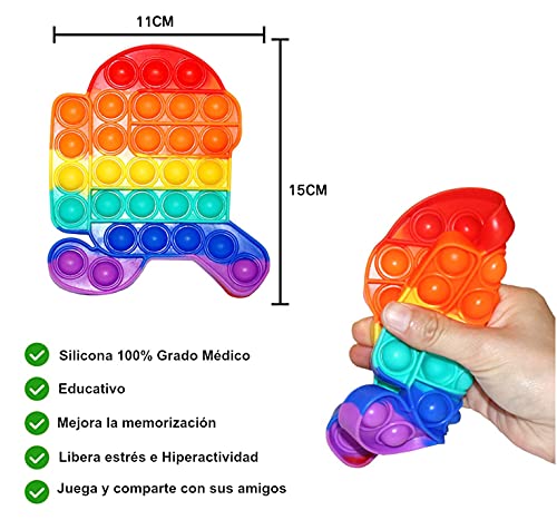 NF ROADTOLOVE Fidget Toy Juguete Antiestres Pop It Sensorial Among Us para Niños y Adultos Bubble Push Juguetes Antiestrés de Explotar Burbujas para Aliviar estrés y Ansiedad