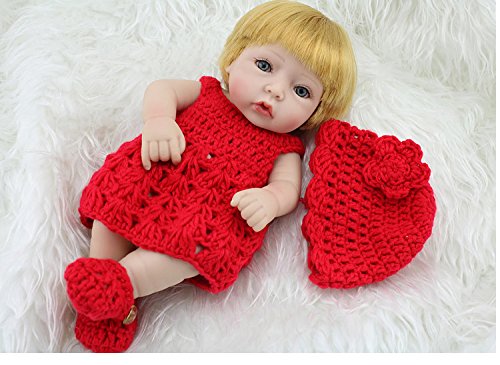 Nicery 11inch Renacido de la Reborn muñeca del silicón Duro Vinilo 28cm Impermeable Chica de Juguete de Regalo Sombrero Vestido Rojo Reborn Baby Reborn Doll