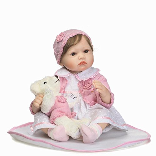 Nicery Reborn Baby Doll Renacer Bebé la Muñeca Vinilo Simulación Silicona Suave 22 Pulgadas 55cm Boca Vívido Natural Niña Niño Juguete vívido Girl RD45C064UF