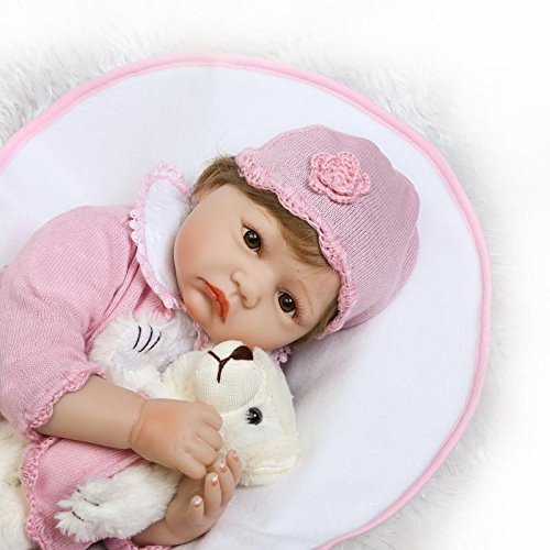 Nicery Reborn Baby Doll Renacer Bebé la Muñeca Vinilo Simulación Silicona Suave 22 Pulgadas 55cm Boca Vívido Natural Niña Niño Juguete vívido Girl RD45C064UF