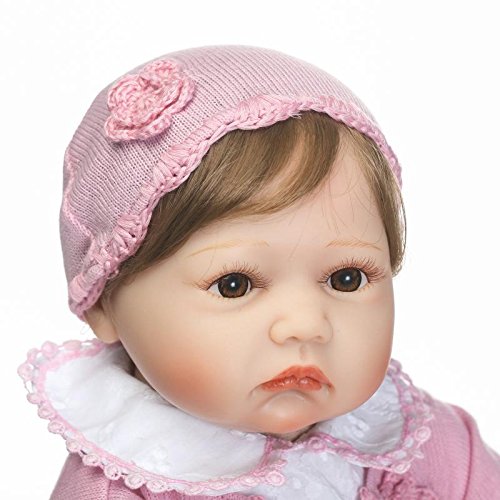 Nicery Reborn Baby Doll Renacer Bebé la Muñeca Vinilo Simulación Silicona Suave 22 Pulgadas 55cm Boca Vívido Natural Niña Niño Juguete vívido Girl RD45C064UF