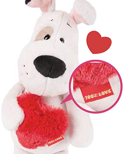 NICI- Peluche Perro Love con corazón 27cm, Color Blanco (46077)