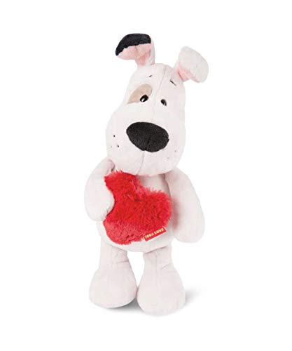 NICI- Peluche Perro Love con corazón 27cm, Color Blanco (46077)